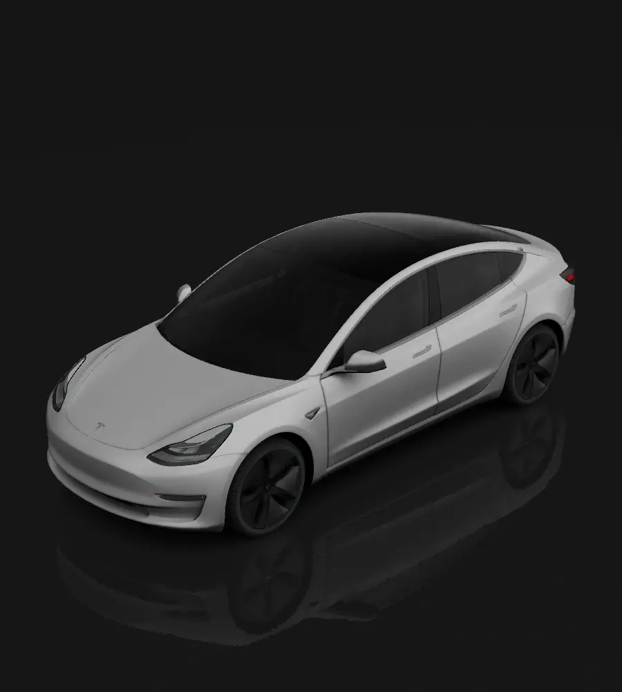 Digital wrap-skabelon og køretøjsvisning til Model 3