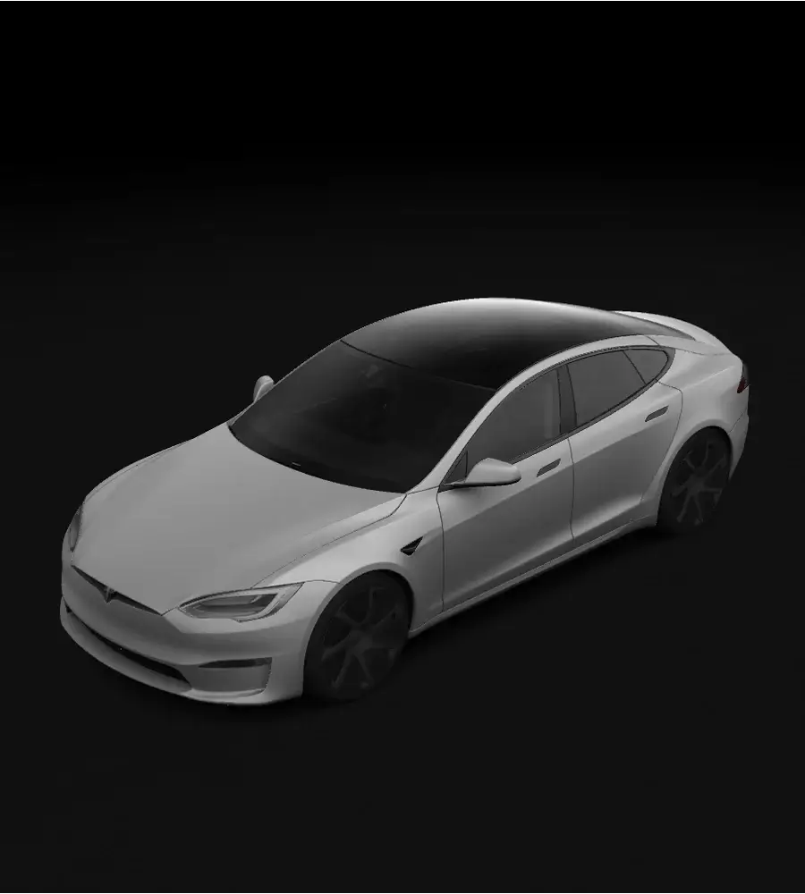 Digital wrap-skabelon og køretøjsvisning til Model S 2021+