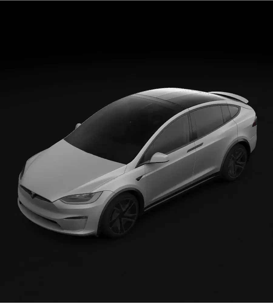Digital wrap-skabelon og køretøjsvisning til Model X 2021+
